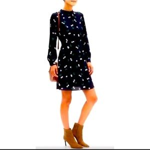 Banana Republic Navy Cherry Long Sleeve Dress